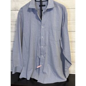 Tommy Hilfiger Men's Blue Poplin Button Up Shirt XL 17 34/35 VGC